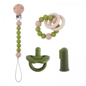 Baby silicone pacifier chain with pacifier clip baby molester stick bite happy gum to prevent chain drop